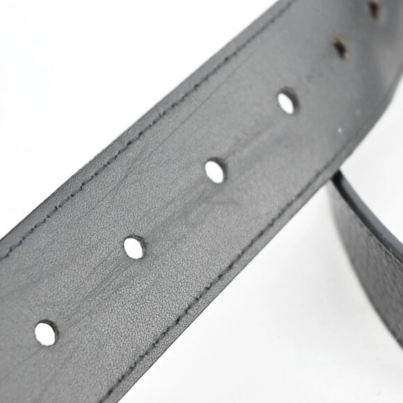 Louis Vuitton Black Leather Pont Neuf Silver Buckle Belt 85/34 bsj630-102325 - Picture 10 of 15